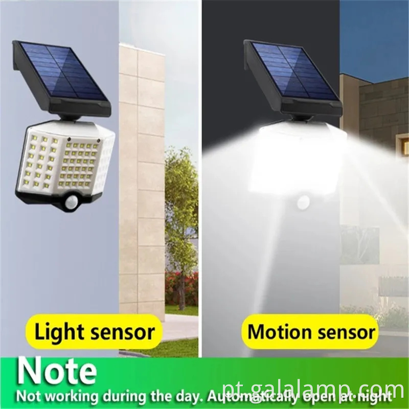 Lâmpada de parede de indução com corpo ABS para iluminação solar